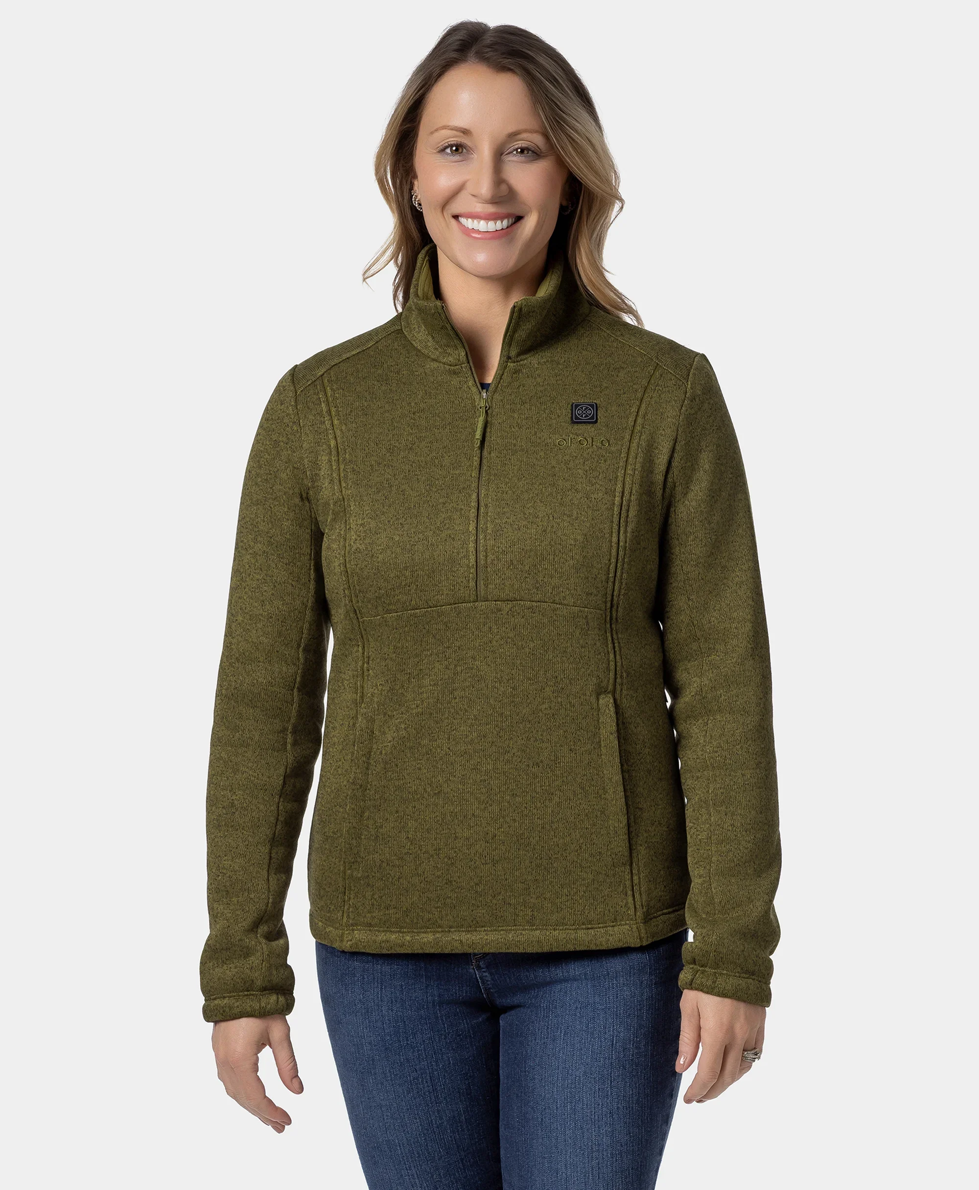 Augusta Women's 4-Zone Heated Sweater Fleece Qtr Zip Jacket (Apparel Only) - Image 10