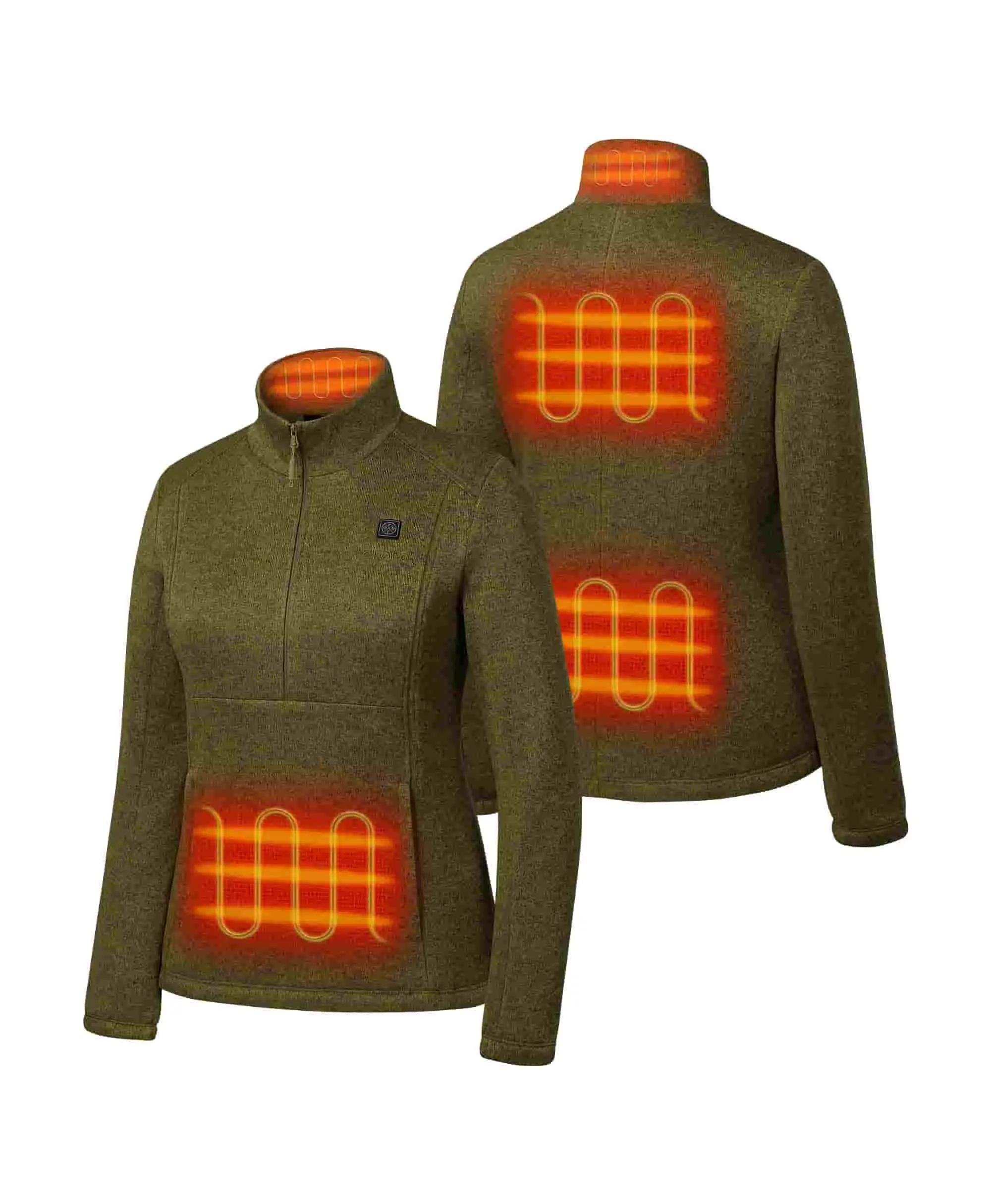 Augusta Women's 4-Zone Heated Sweater Fleece Qtr Zip Jacket (Apparel Only) - Image 11