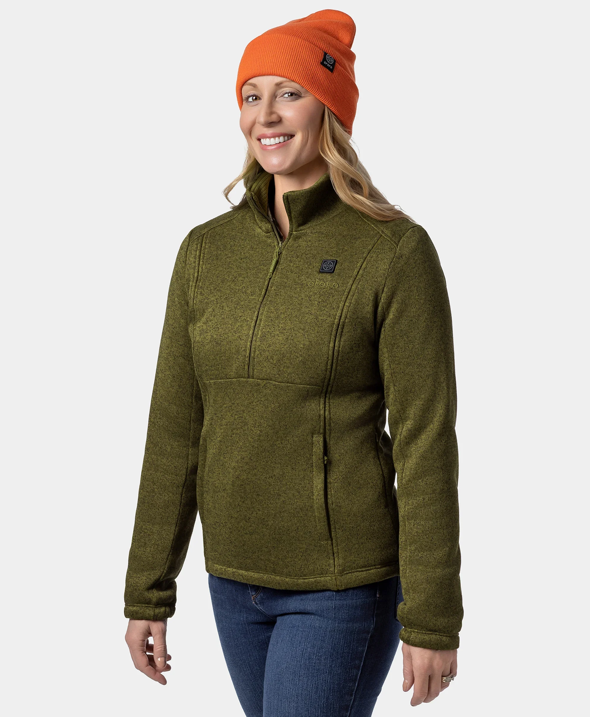 Augusta Women's 4-Zone Heated Sweater Fleece Qtr Zip Jacket (Apparel Only) - Image 14