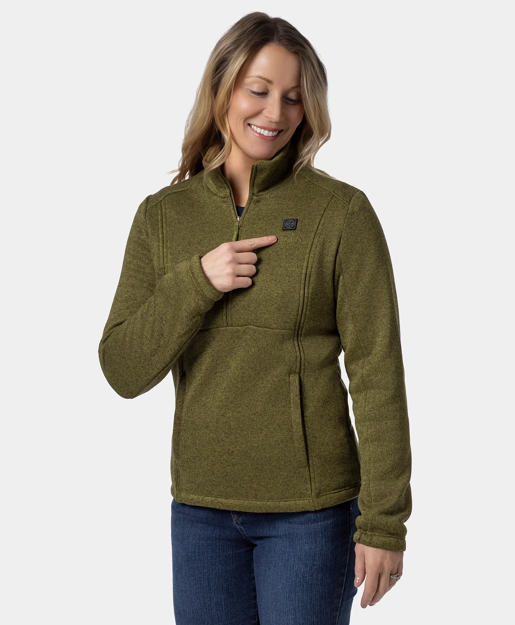 Augusta Women's 4-Zone Heated Sweater Fleece Qtr Zip Jacket (Apparel Only) - Image 15