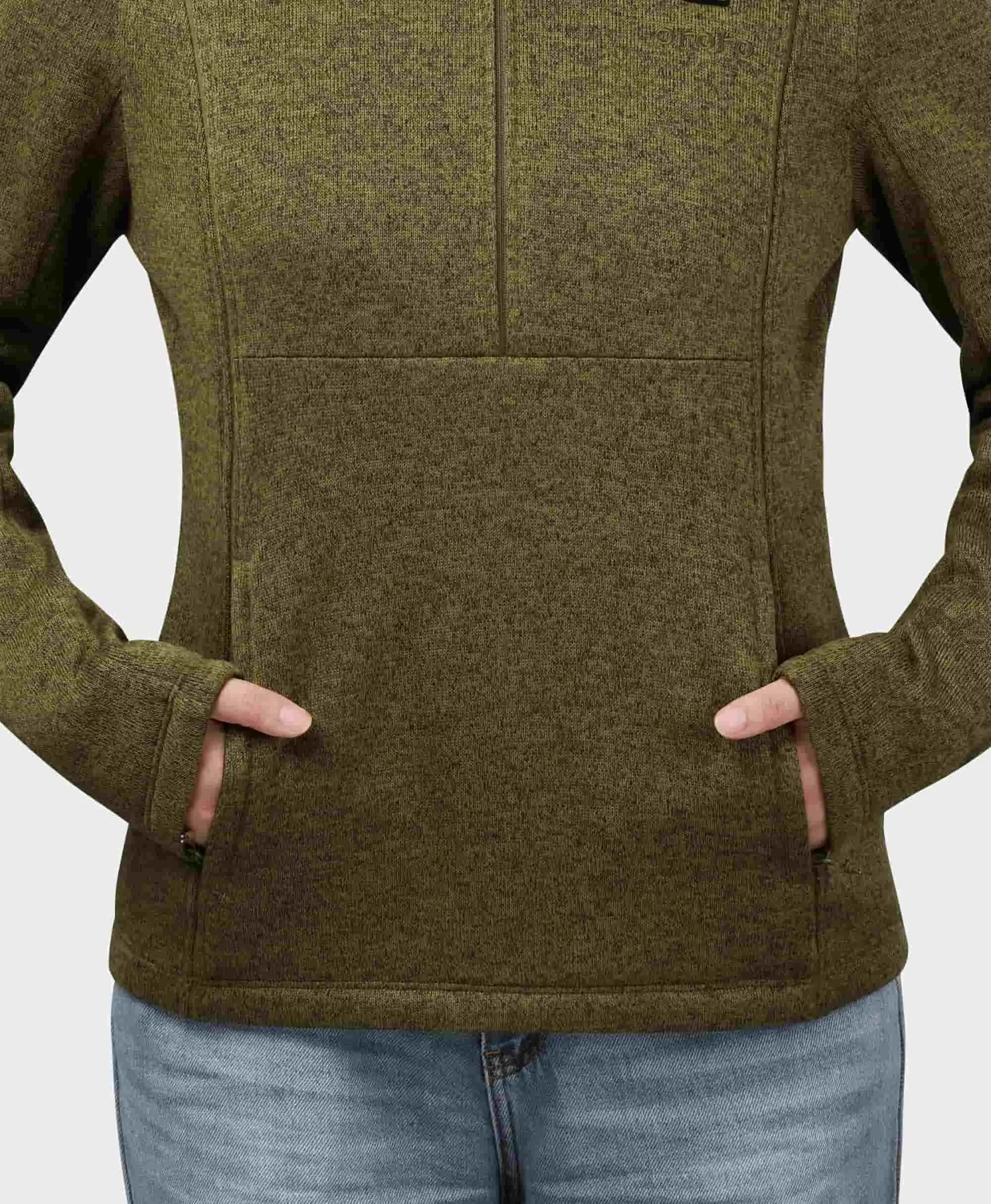 Augusta Women's 4-Zone Heated Sweater Fleece Qtr Zip Jacket (Apparel Only) - Image 18