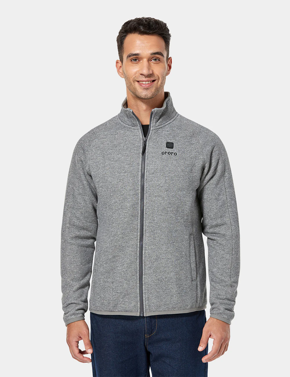 Men's Heated Full-Zip Fleece Jacket - Flecking Gray (Final Sale)