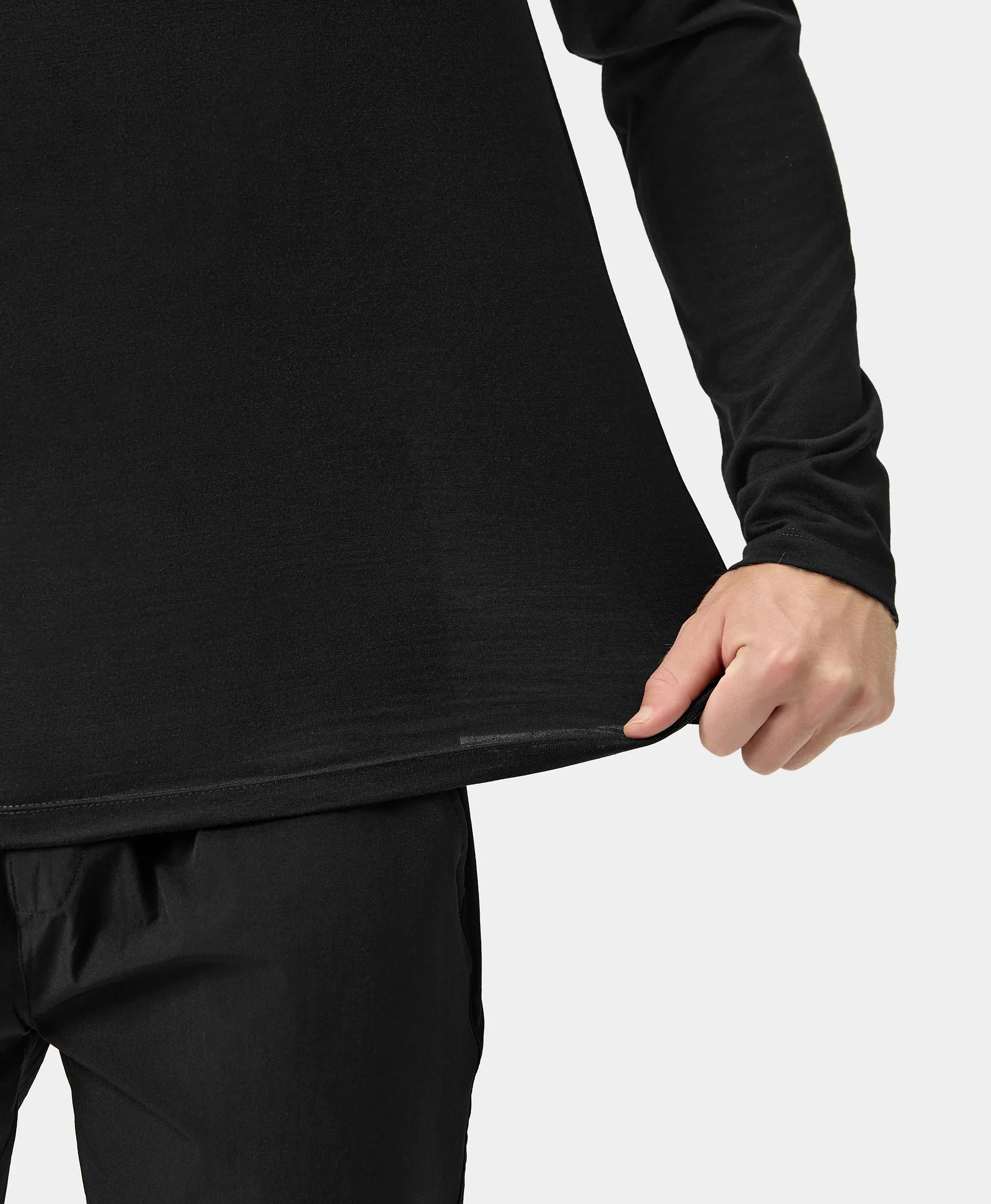 Aoraki Unisex Merino Wool Blend Baselayer - Black - Image 11