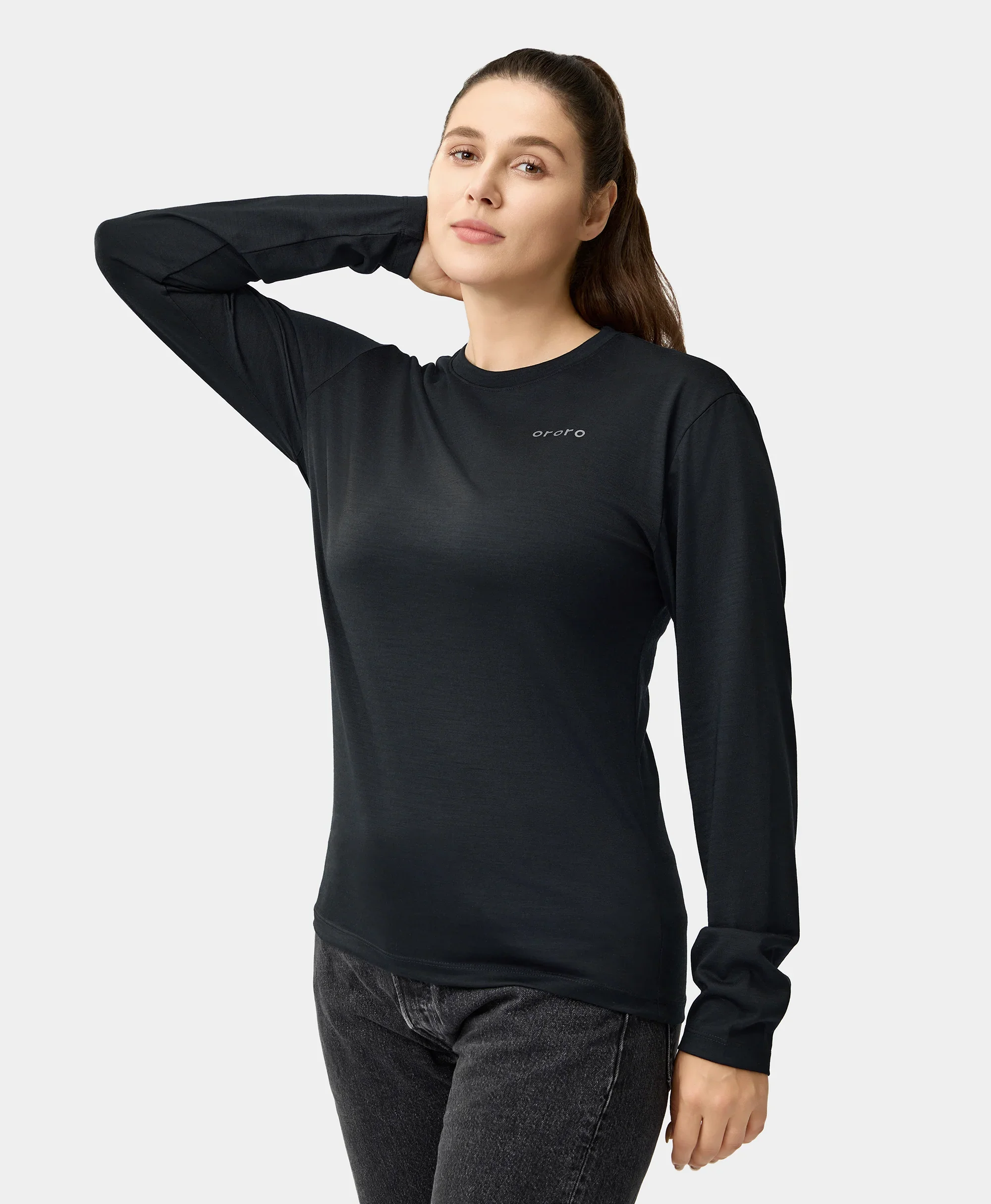 Aoraki Unisex Merino Wool Blend Baselayer - Black - Image 17