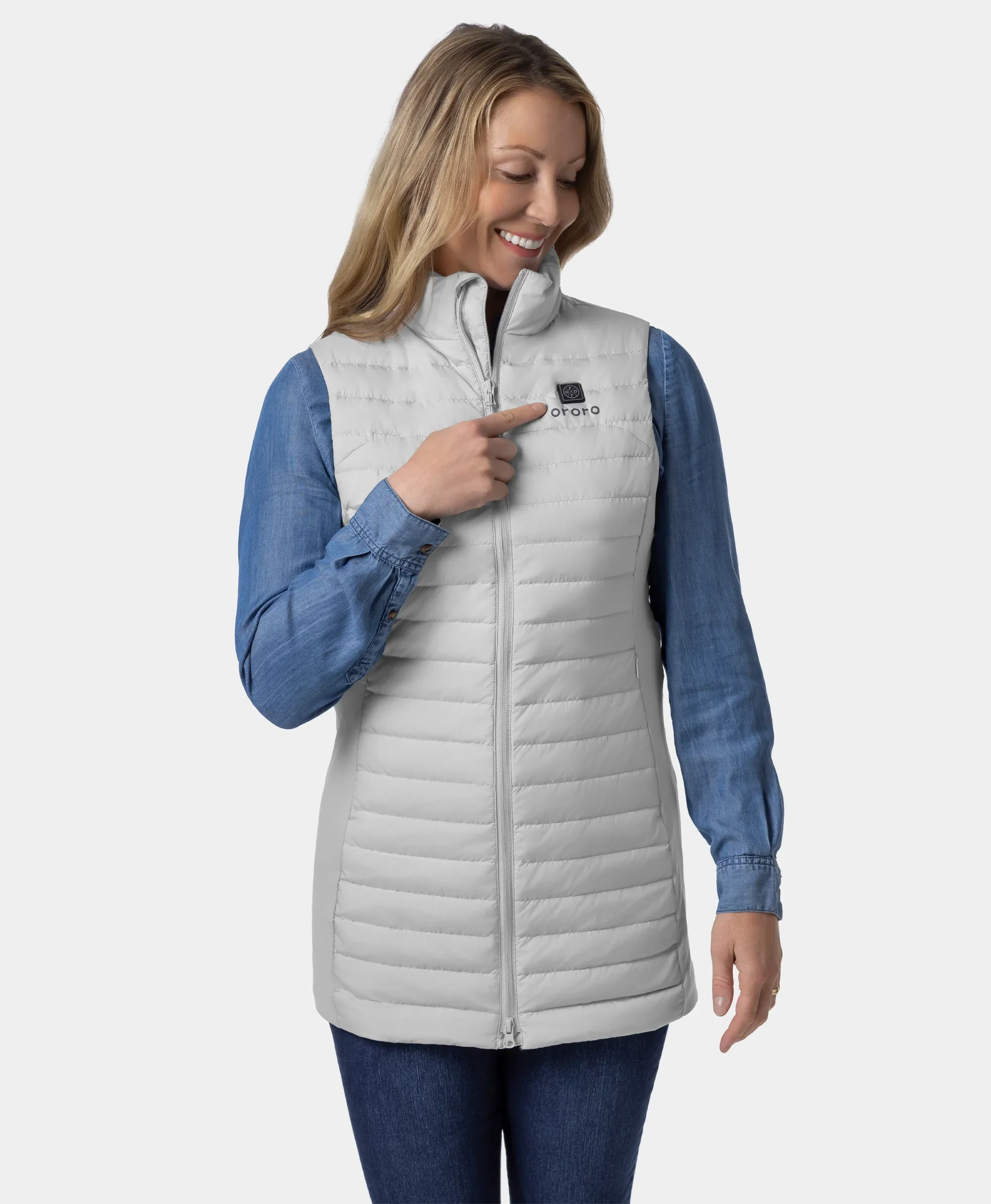 Cloudmere Women's 5-Zone Heated Long Down Vest (Apparel Only) - Image 16