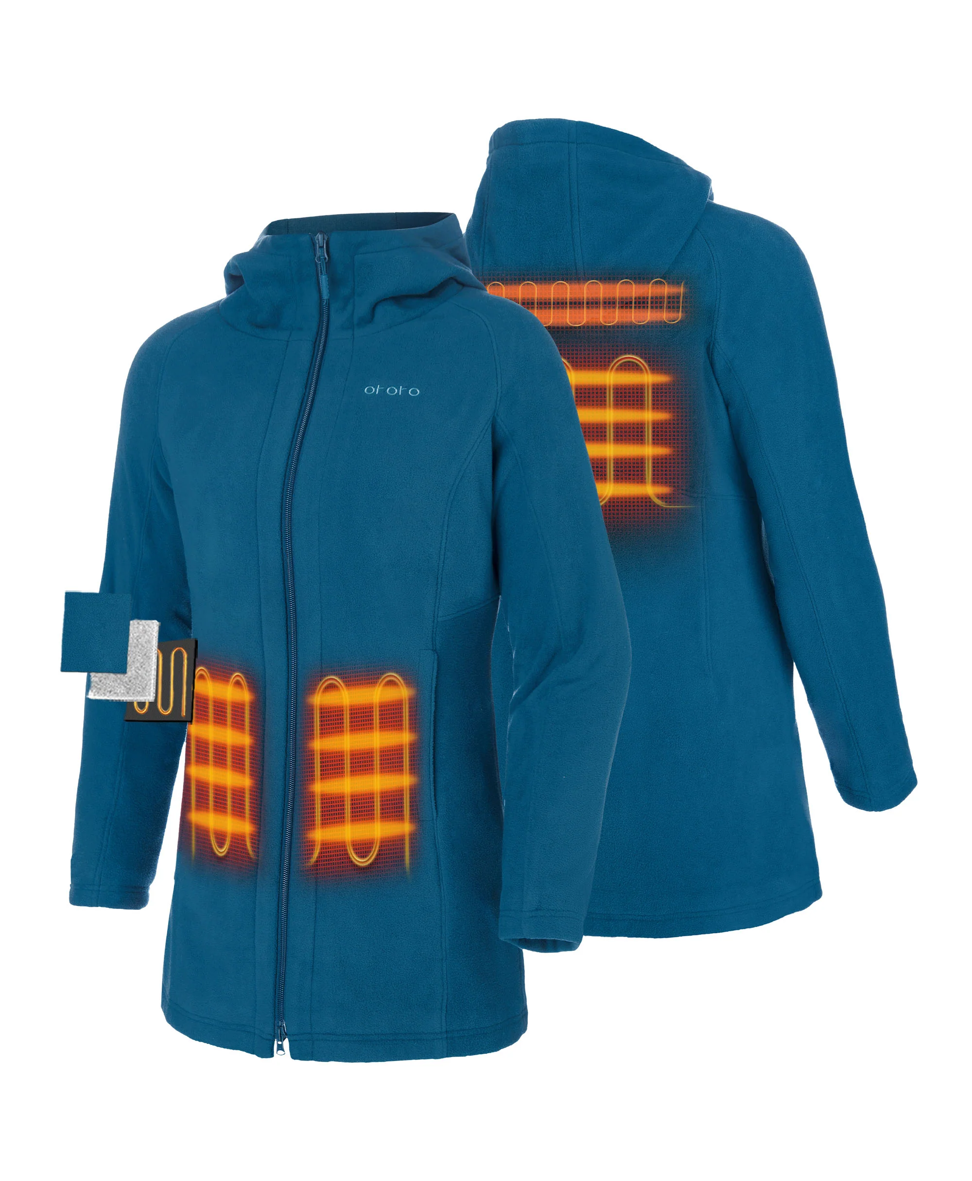 Felicity Women's Heated Fleece Hoodie Jacket - Image 2