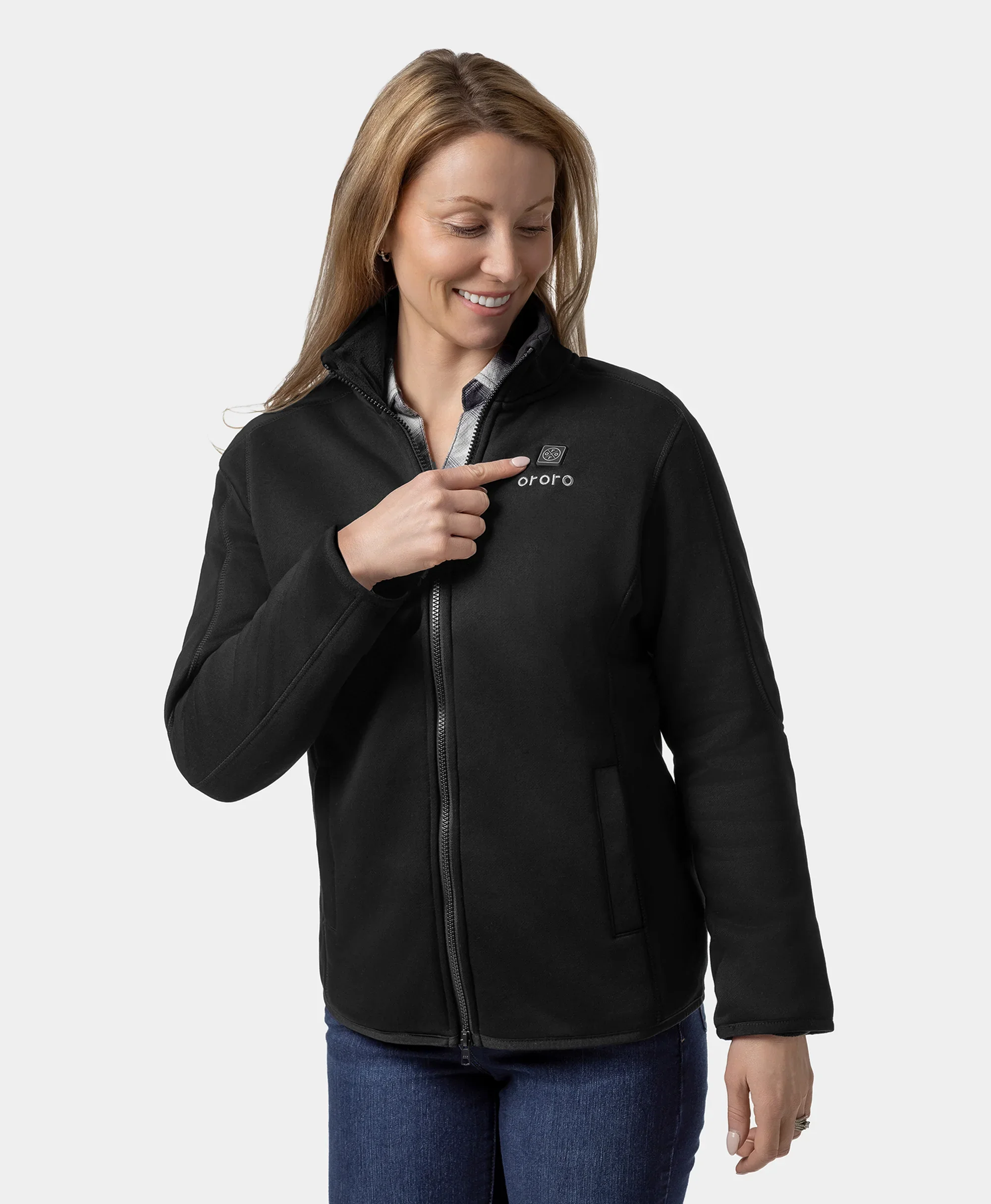 Florence Women's Heated Fleece Jacket - Black (Final Sale) - Image 4