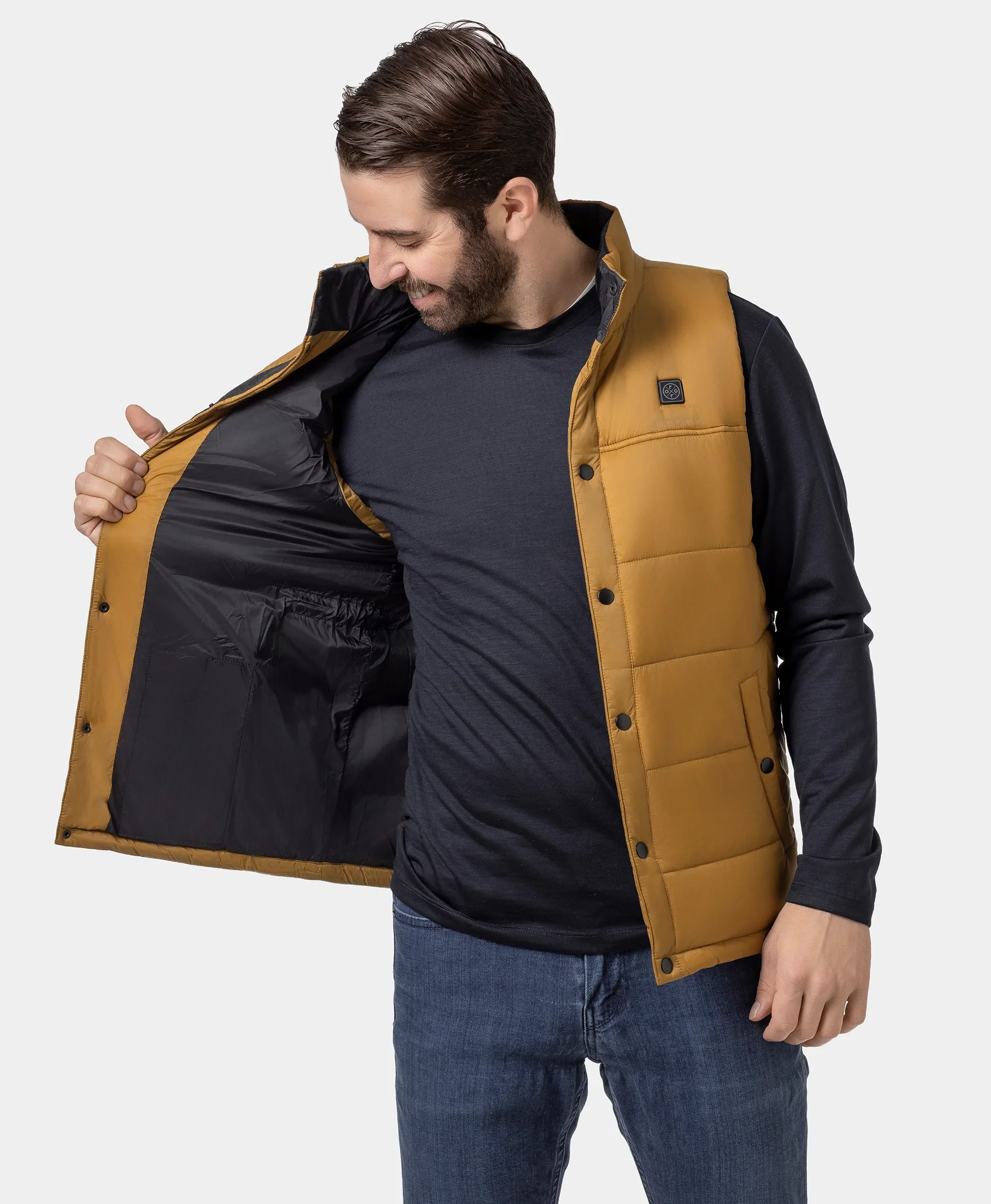 PuffLyte™ Men's Heated Lightweight Vest - Dark Khaki (Apparel Only) - Image 4