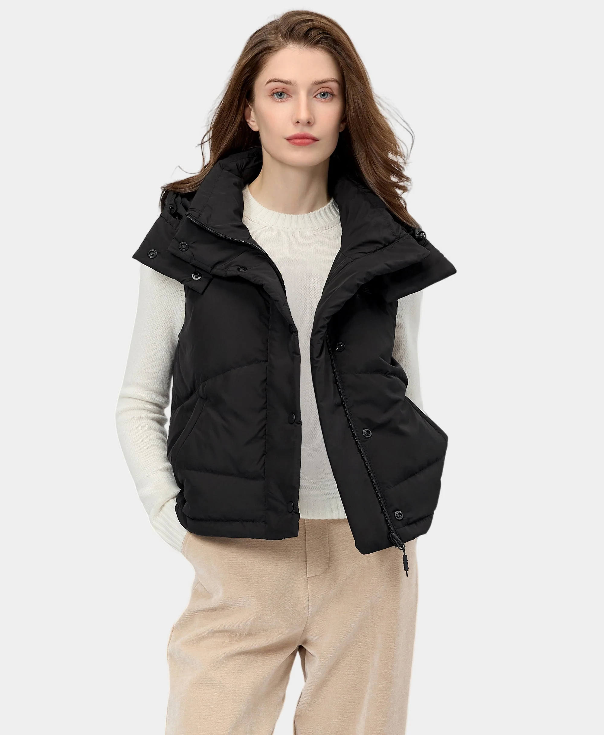 Women's Heated Cropped Puffer Down Vest (Apparel Only) - Image 3