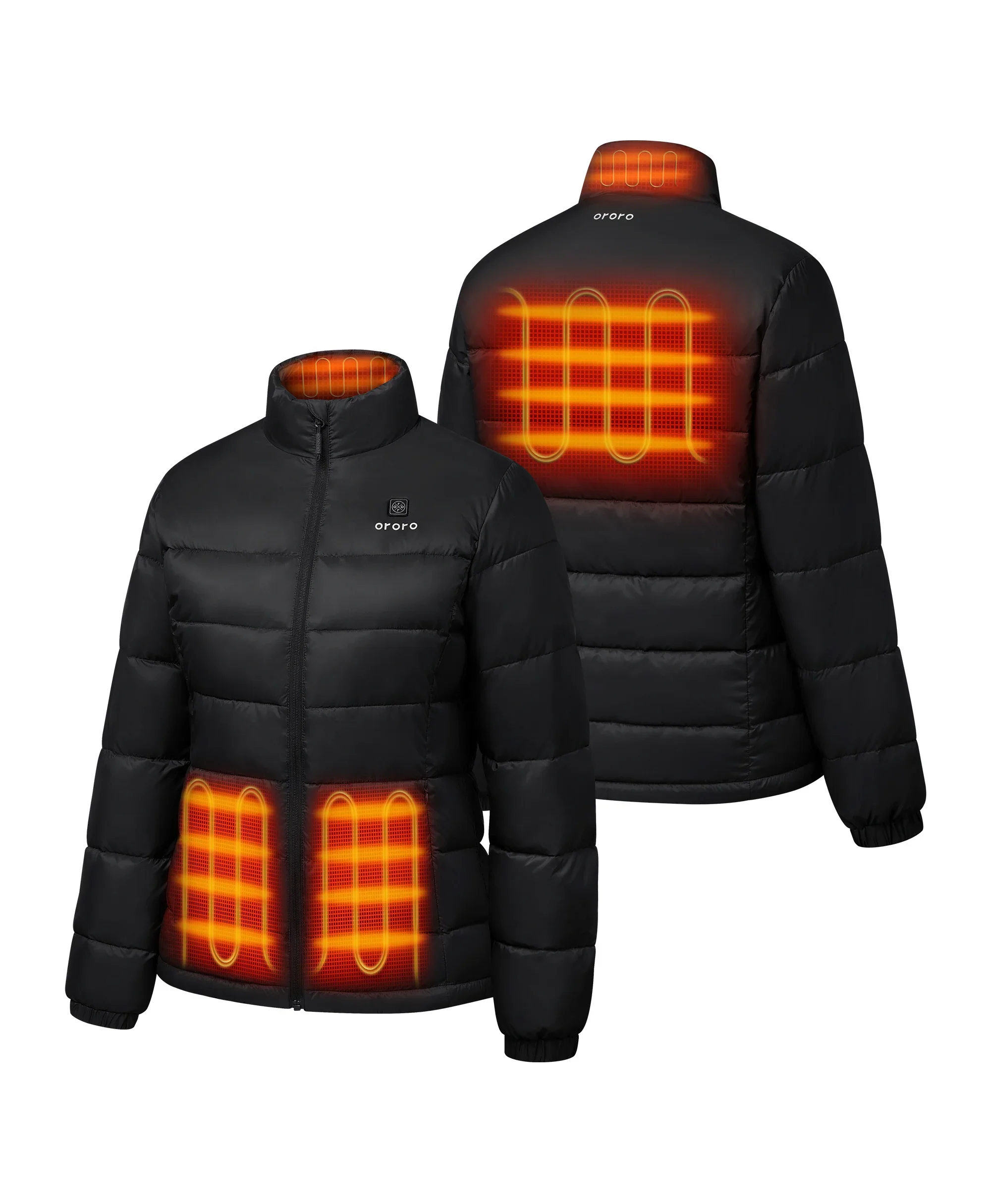 (Open-box) Women's Heated Puffer Jacket (Pocket heating)  (Battery Set Not Included)