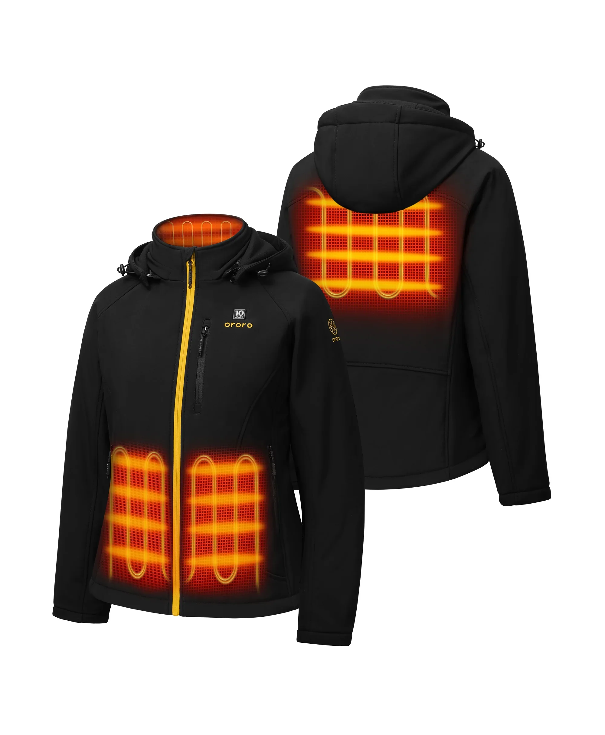 Women's 4-Zone Classic Heated Jacket (10-Year Anniversary Limited Edition) - Black & Gold (Apparel Only) - Image 2