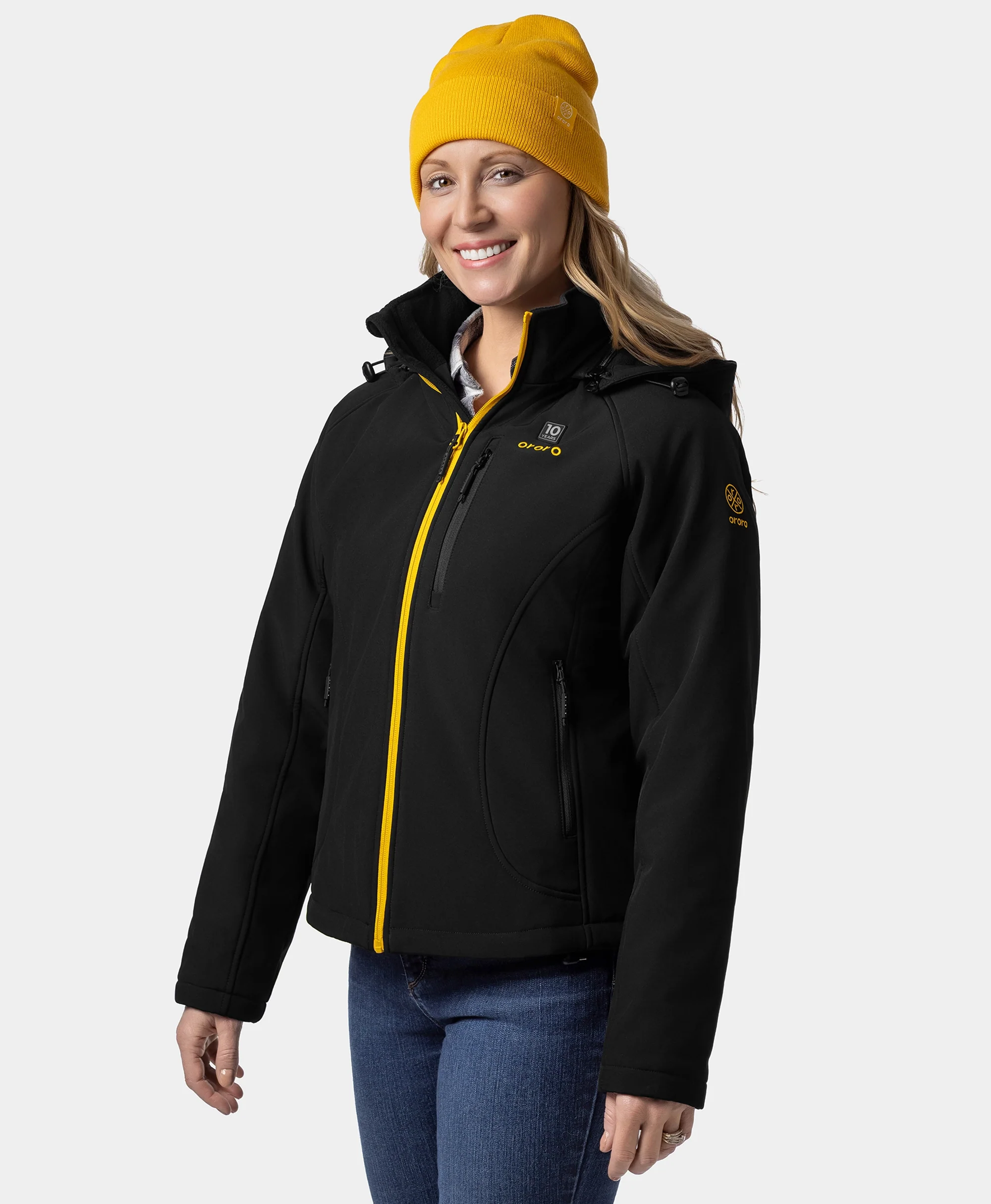 Women's 4-Zone Classic Heated Jacket (10-Year Anniversary Limited Edition) - Black & Gold (Apparel Only) - Image 3