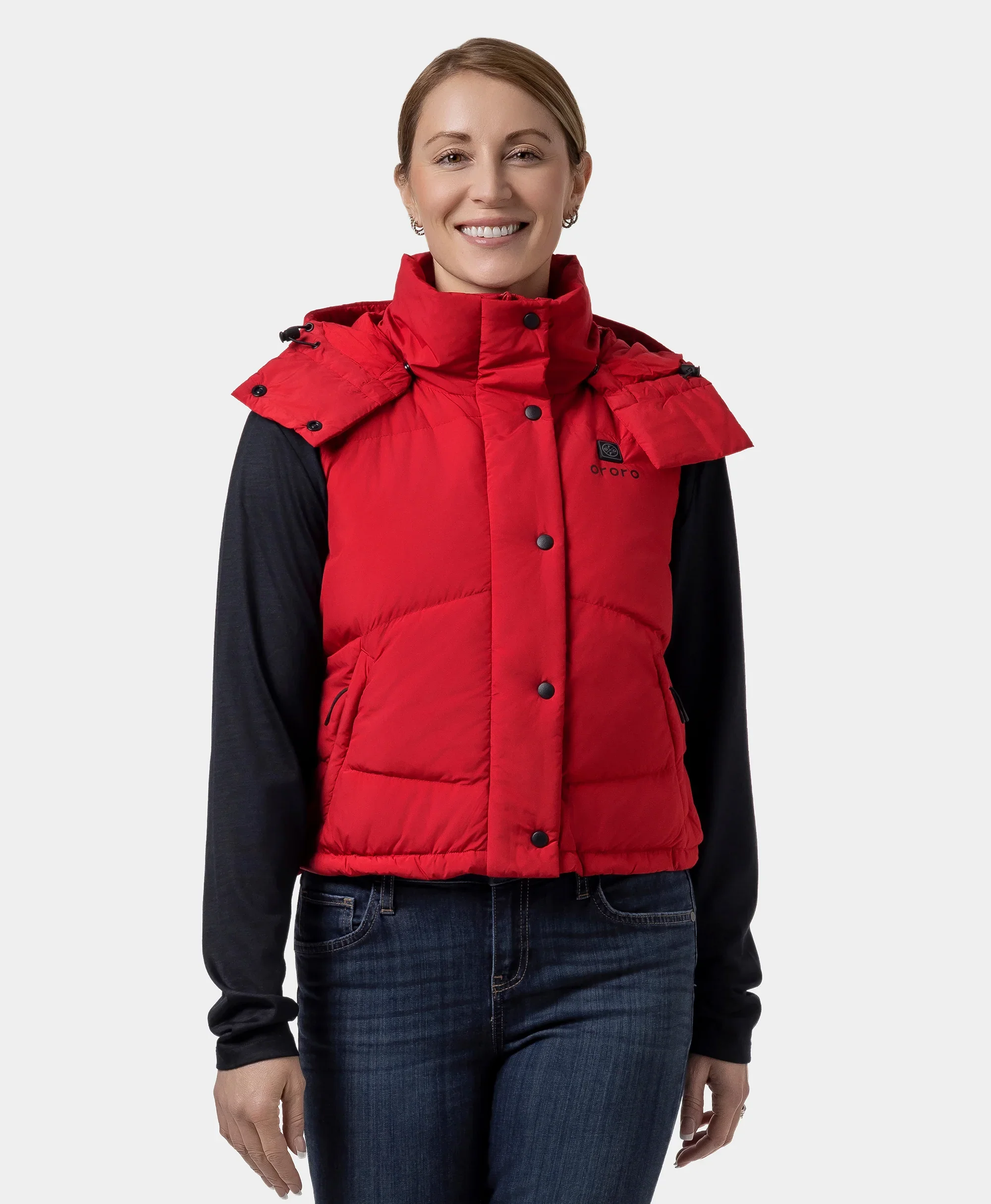 Women's Heated Cropped Puffer Down Vest - Image 20