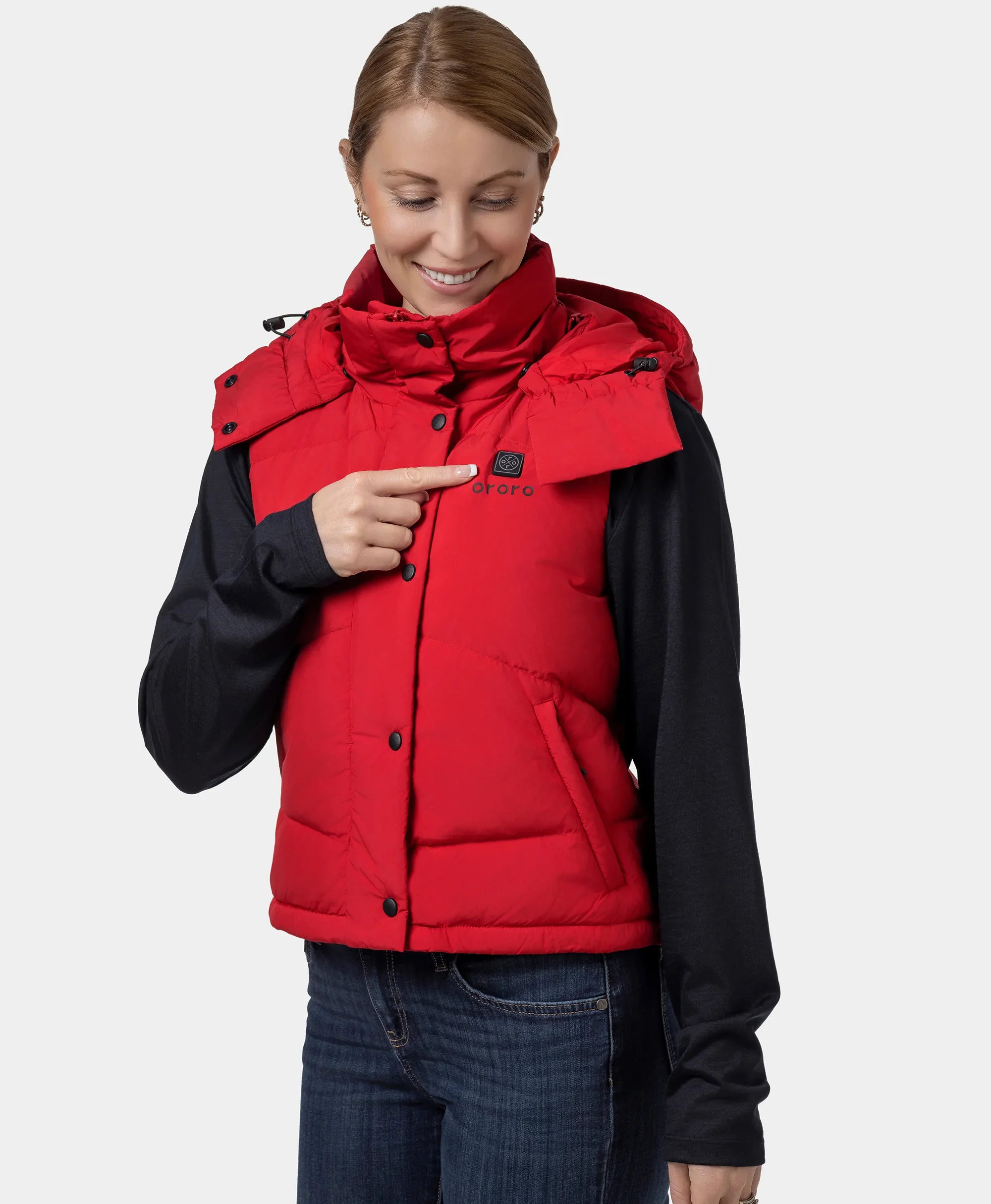 Women's Heated Cropped Puffer Down Vest - Image 21