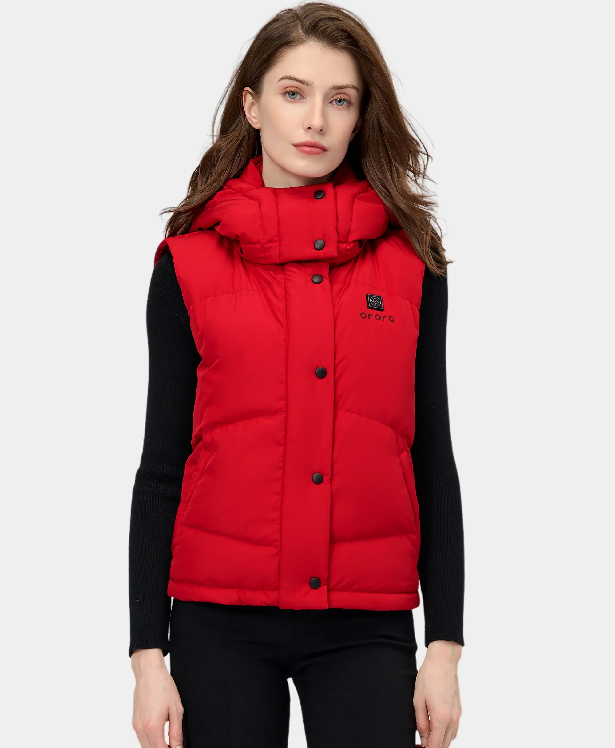 Women's Heated Cropped Puffer Down Vest - Image 23